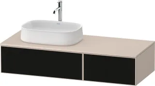 Duravit Zencha Konsolenwaschtischunterbau wandhängend Schwarz Linienstruktur & Taupe n/a & Supermatt ZE4816063830000