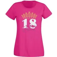G-graphics T-Shirt 18 – Birthday Queen Slim-fit Damen T-Shirt mit Motiv zum 18. Geburtstag
