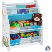 relaxdays Kinderregal mit 6 Boxen & 2 Hängefächern, 9-tlg., A