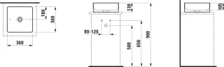 LAUFEN Waschtisch-Schale LIVING Saphirkeramik quadr. H8114337161121