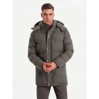 OMBRE Winterjacke Warme lange Herren Parka Jacke mit Wolle