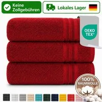 Komfortec Handtuch Set 3er Set Handtücher 100% Baumwolle, weich & saugfähig, 4 Größen, Frottee (3-St)