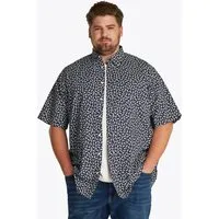 Tommy Hilfiger Big & Tall Kurzarmhemd BT-LINEN BLEND MPRINT mit Allover-Print, Große Größen