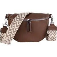 MIRROSI Bauchtasche Damen Taschen, Umhängetasche, Brusttasche, 26x18x9cm Veganes Leder (Schultertasche für jeden Anlass), Crossbody Bag, Bohemian gemusterten& verstellbaren Schulterriemen