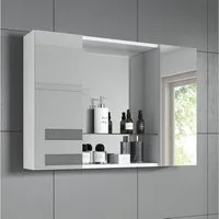 inter Badezimmerspiegelschrank Spiegelschrank Debby weiß 85cm (Spiegelschrank, 1 er Set) Breite 85cm