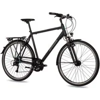 Airtracks Trekkingrad Herren Trekking Fahrrad 28 Zoll Trekkingrad TR.2820, 24 Gang SHIMANO ACERA RD-T3000 Schaltwerk, Kettenschaltung, Schwarz Matt - Rahmenhöhen 52cm, 56cm & 60cm » Modeljahr 2025