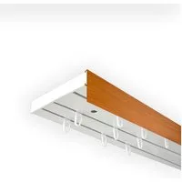 SN DECO GROUP Gardinenschiene Vorhangschiene SH (1) mit Blende 5 cm, 3-läufig, Fixmaß, mit Bohren, verschraubt, Kunststoff