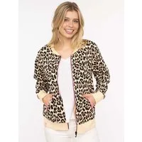 Zwillingsherz Sweatjacke "Leo AOP" mit Reißverschluss, Rippbündchen, Eingriffstaschen, Leomuster