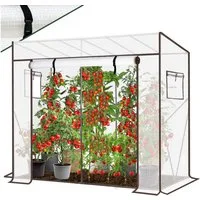 Sekey Tomatengewächshaus Gewächshaus Folie Treibhaus Foliengewächshaus für Garten und Balkon, 200 x 77 x 170cm Tomatenhaus Stabil Gewächshaus Winterfest