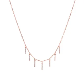 Luxenter Halskette aus Zirkonia mit 18 Karat Roségold-Finish – Rambol