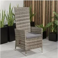 Melko Gartensessel Relaxsessel Gartenmöbel Sitzmöbel Grau Polyrattan Balkon Terrasse (Stück)