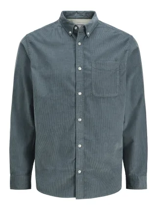 JACK&JONES - JJECLASSIC CORD SHIRT L/S SN stormy weather - Gr. - S