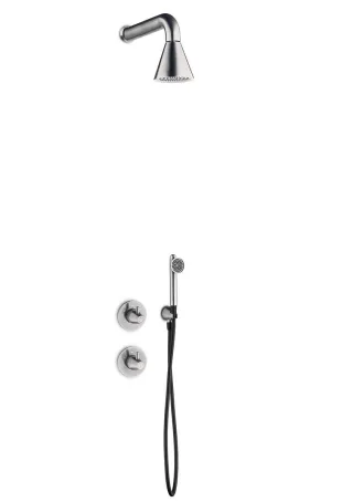 JEE-O cone 02 Wand-Duschkombination mit Thermostat und Umsteller, edelstahl gebürstet, 900-6420 900-6420