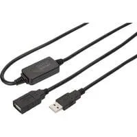 Aktives USB 2.0 Verlängerungskabel, 15 Meter schwarz, Repeater Kabel