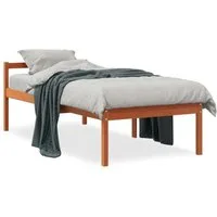 vidaXL Bett Seniorenbett Wachsbraun 90x200 cm Massivholz Kiefer