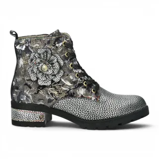 Laura Vita Gothic Victorian Floral Grey Leder-Schnürstiefel für Frauen – Cocrailo-47