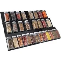 SinLaw Küchenregal Gewürzschublade 30-60cm erweiterbares gewürzregal Organizer Schwarz, Schublade Ordnungssystem Dosenregal