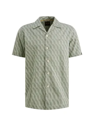 PME Legend - Kurzarmhemd mit Allover-Print grün - Gr. - XXL