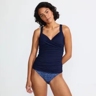 Tankinitop CHLORRESISTENT mit V-Ausschnitt für Damen in F-Cup, Damen, size: regular, Blau, Nylon-Mischung, by Lands' End