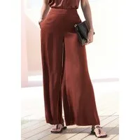 LASCANA Webhose mit extra weitem Bein aus softer Satinqualität luftige Sommerhose mit Taschen, elegant