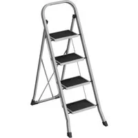 SONGMICS Trittleiter Leiter, Klappsicherung, einfach zu verstauen, bis 150 kg belastbar, mit 4 Stufen, Klapptritt, 89 x 45 x 127 cm (T x B x H)