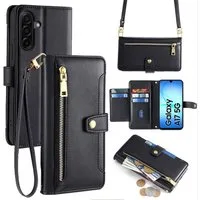 betterfon Handykette für Samsung Galaxy Leder Umhänge Hülle mit Kartenfächer, Hände frei, mit Silikonhülle & Schnur für flexiblen Alltag