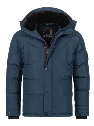 Alessandro Salvarini Herren Winterjacke AS-326 mit Teddyfell & abnehmbarer Kapuze