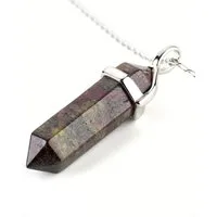 LAVISA Kette mit Anhänger LAVISA Obelisk Edelstein Halskette silber, echte Kristalle, Naturstein, Edelstein Halskette Schmuck Kristall Naturstein Edelsteinkette