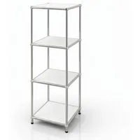 Floordirekt Standregal Concept Epure MK-005 Metallregal, B30 × T30 × H89 cm, diverse Farben, modular, Design Regal mit offenen Ablagen, verchromtes Metallgestell, zeitlos