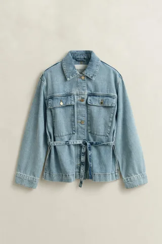 GANT - Jeansjacke zum Binden light blue worn in - Gr. - M