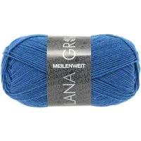 LANA GROSSA MEILENWEIT 50 g UNI Häkelwolle, 210 m (4-fach Sockenwolle mit 80 % Schurwolle), 50 g