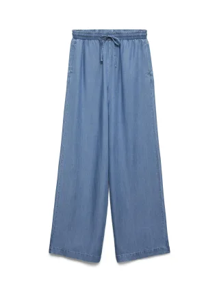 VERO MODA - VMBREE HW LONG LOOSE TENCEL PANTS GA Medium Blue Denim - Gr. - 30