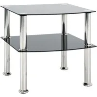 HAKU Beistelltisch Sofatisch, Wohnzimmertisch (1-St), quadratisch - aus Edelstahl Silber B/T/H 45/45/44 cm