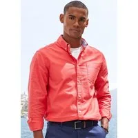 H.I.S Langarmhemd regular-fit mit Button-down-Kragen, reine Baumwolle