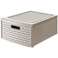 ROTHO Aufbewahrungsbox Country Schubladenbox mit 19.2l Schub in Rattan-Optik, Kunststoff