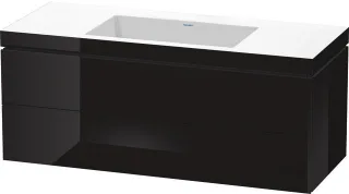 Duravit L-Cube c-bonded Set wandhängend Schwarz Hochglanz 1200x480x500 mm - LC6929N4040 LC6929N4040
