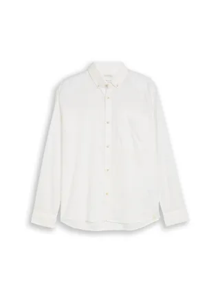 Denim Tom Tailor - Relaxed Fit Hemd mit Leinenanteil white - Gr. - L