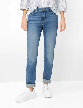 Brax Damen Five-Pocket-Hose Style CAROLA USED VINTAGE BLUE, denim blau, Gr. 36L