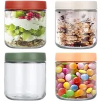 SinLaw Vorratsglas Küchenversiegelte Frischbehälter, 500 ml Mehrzweckbehälter, (1-tlg), Yoghurt-Dosen mit Abdeckung zum Marinieren,Konservieren und Zubereiten
