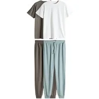 The Set Relaxanzug The Set Relaxed Fit T-Shirt + Loungehose, 2er-Pack (4 tlg)