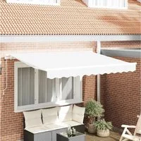furnicato Markise Markisen-Ersatzstoff Weiß 280 x 245 cm, wetterfest und langlebig UV-beständige Markisengewebe mit Volant für Garten und Terrasse