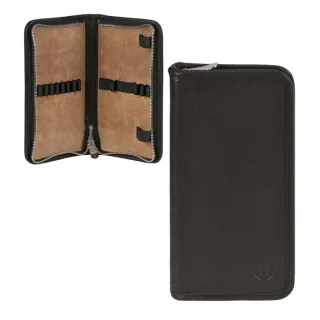 Federmäppchen 10 Stiftschlaufen Leder schwarz 19x10cm | Sonnenleder Novalis. Der elegante Organizer für Ihre Business-Schreibgeräte.