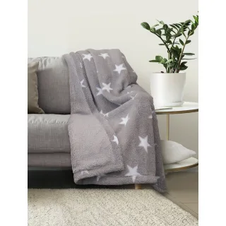 Lanudo? Sherpa Wohndecke 150 x 200 cm Sturmgrau Sterne