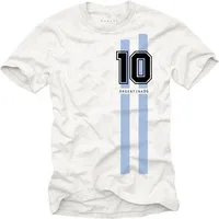 MAKAYA T-Shirt Herren Argentinien Fußball Trikot Diego 10 Argentina 86 Fahne Flagge mit Druck
