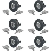 BASI Steckdose Steckdosenschloss, Kindersicherung, Spar-Set, 6-St., Gleichsperrend, 2 Schlüssel pro Schloss, Schuko Steckdosen, 6er Set