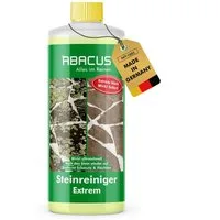 ABACUS Steinreiniger Extrem, Flechtenentferner, Steinreiniger Intensiv außen Grünbelagentferner (Entfernt sofort Algen, Schmutz, Grünbelag und Flechten, [- 1000ml Steinreiniger Extrem mit Sofortwirkung)