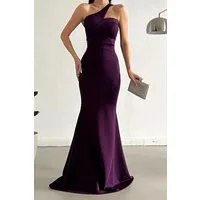 WOMAN VISION Maxikleid Maxikleid mit asymmetrischem Ausschnitt
