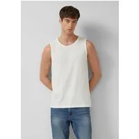 s.Oliver Muskelshirt T-Shirt Tanktop mit Flammgarnstruktur und Logo-Print
