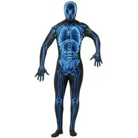Smiffys Kostüm Zentai Röntgen Skelett Ganzkörperkostüm