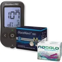 GlucoNavii Blutzuckermessgerät Pro in MG, Blutzuckermessgerät komplettset, Ink. 60 Blutzucker Teststreifen, 110 Lanzetten und 1 Lanzettiergerät